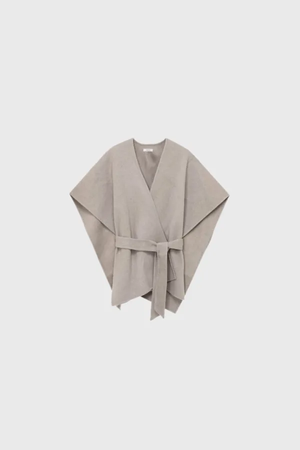 Cashmere cape coat (beige / brown / black)