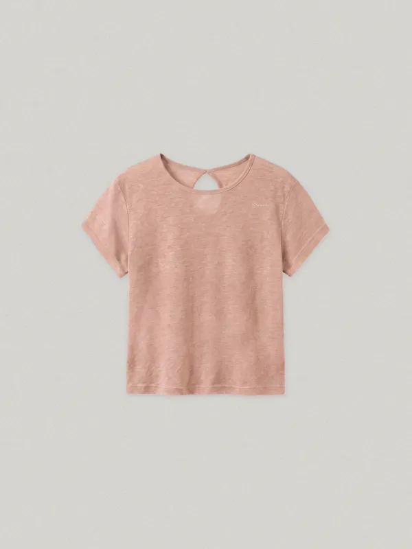 HAN SHEER CAP SLEEVE  T-SHIRT - INDI PINK한 시어 캡 슬리브 티셔츠