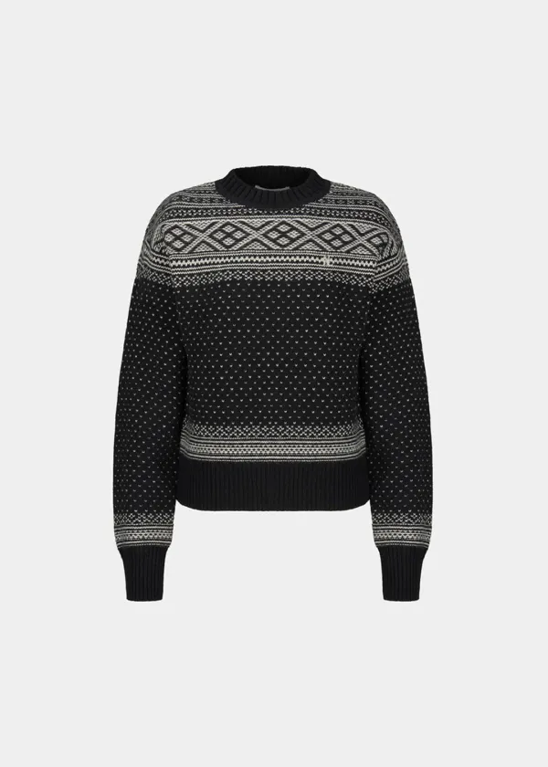 W HOLIDAY NORDIC WOOL-BLEND SWEATER - BLACK