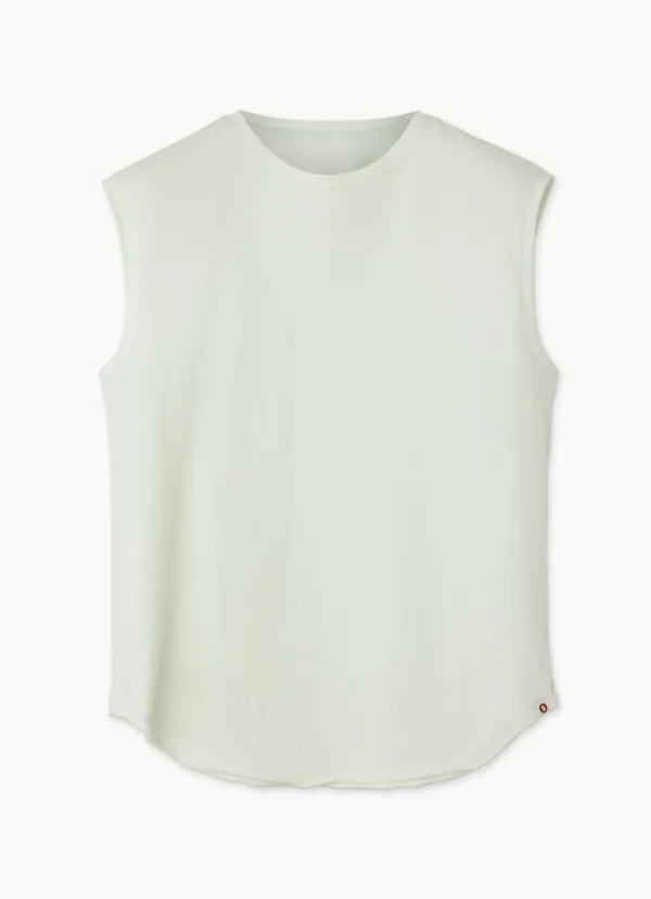 Simple round sleeveless (Unisex)_Clearly Aqua