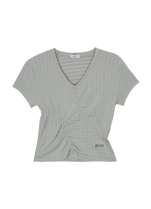 SOFT SHIRRING TEE / GRAY