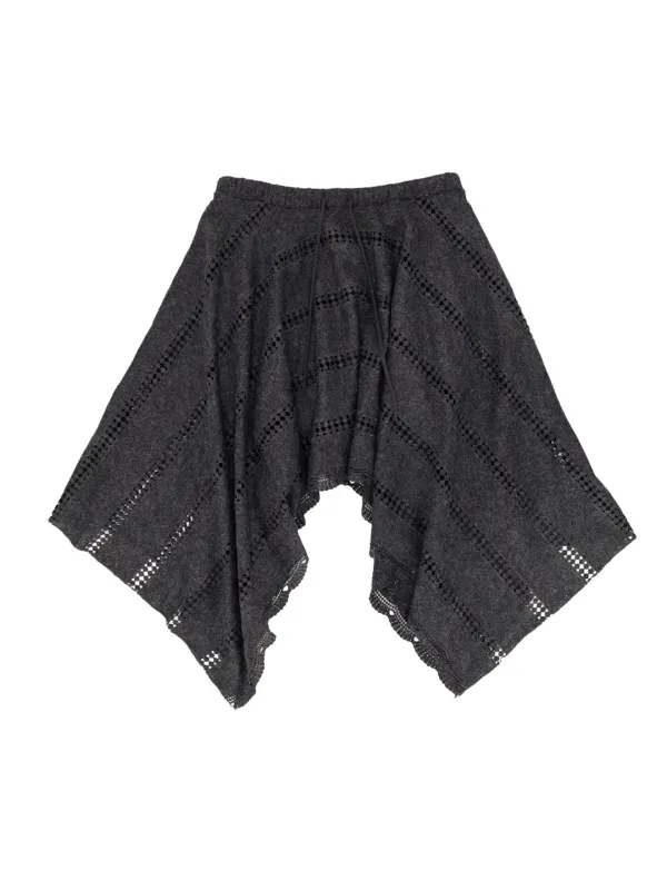 BOHEMIAN LACE CUTTING SKIRT CHARCOAL