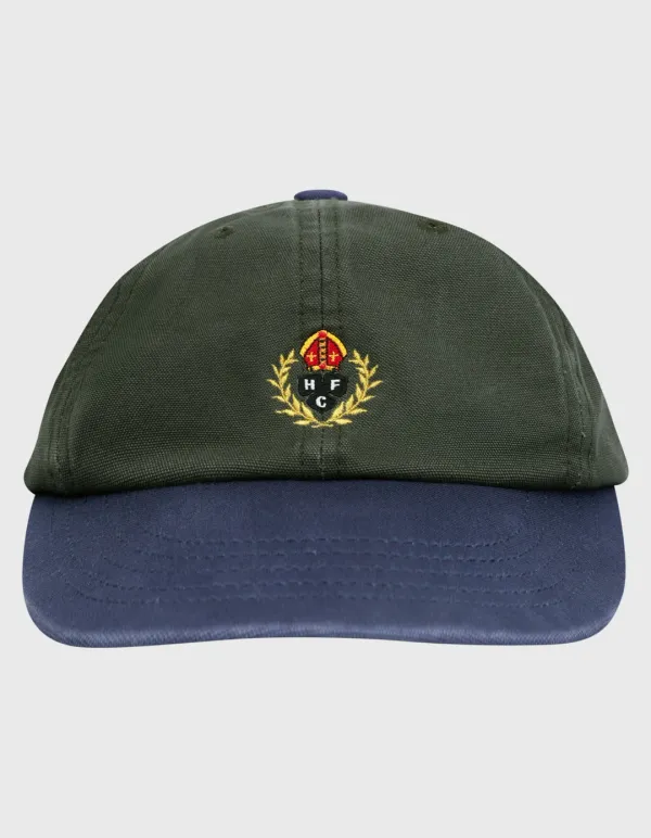 CREST WASHED CANVAS 6 PANEL CAP / Charcoal-Navy