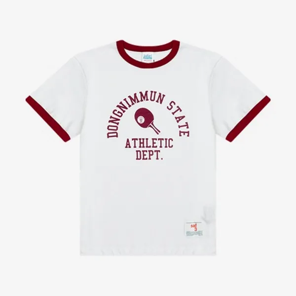 1/2 Authentic Table Tennis Club Tee (White/Burgundy)