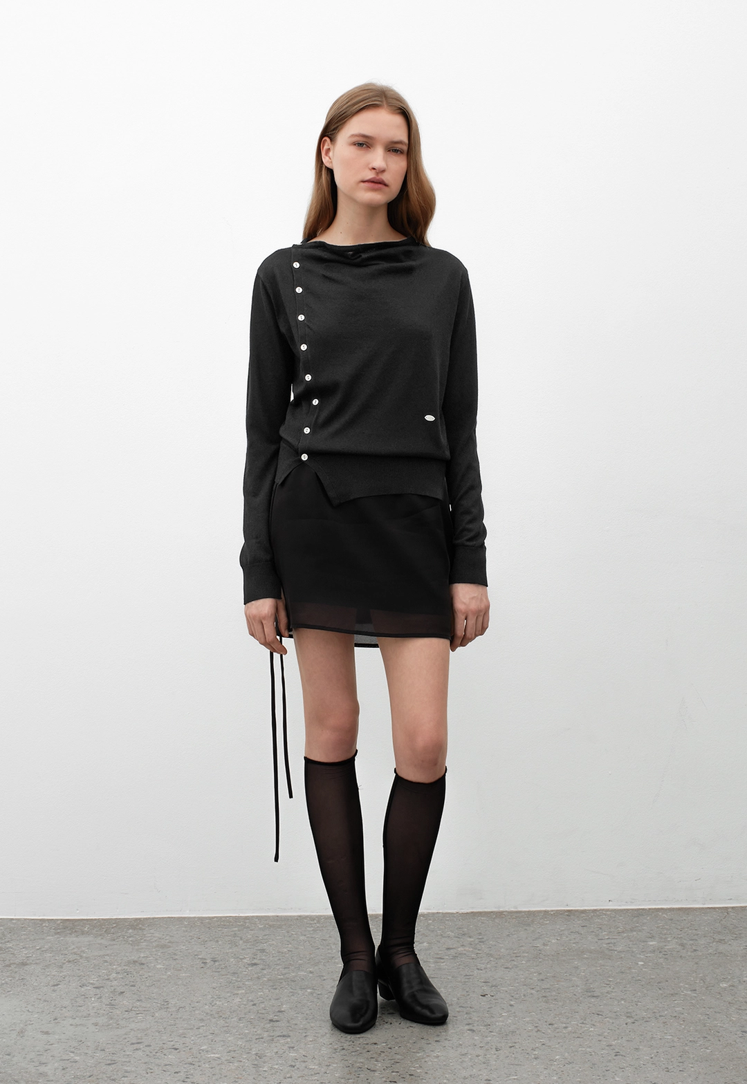 아뜰리에 나인 (Z-CD-2221)COWL NECK KNIT CARDIGAN 상품 이미지 3