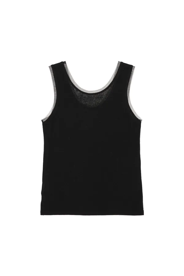 Fine Ribbed Top, Black