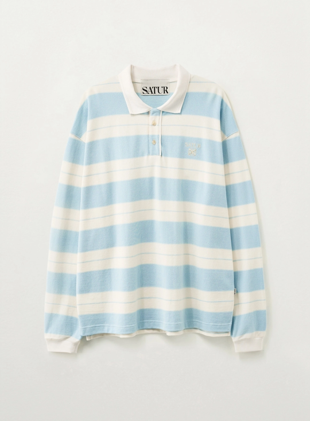 세터 Apero Stripe Pique Long Sleeve - Sky Blue 상품 이미지 1