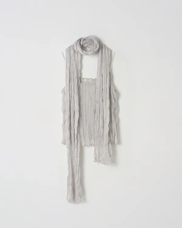 Crinkle Scarf Set [SILVER GREY]
