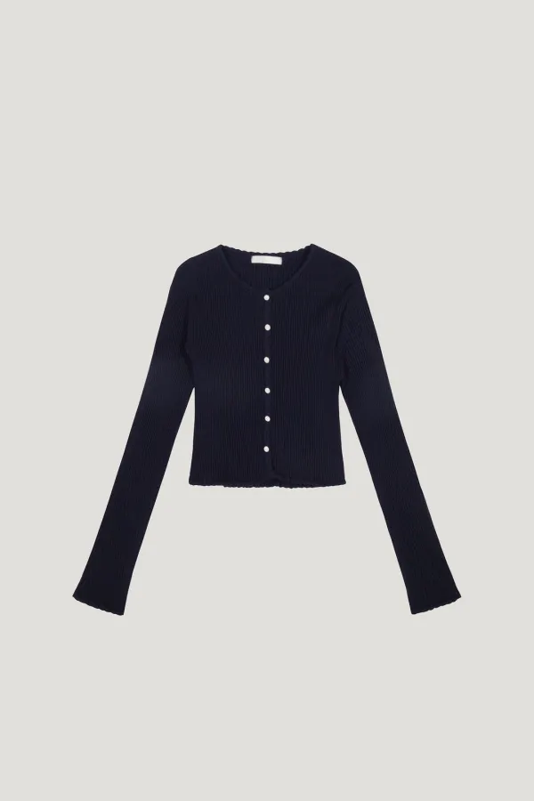 Wave Line Cardigan (navy)