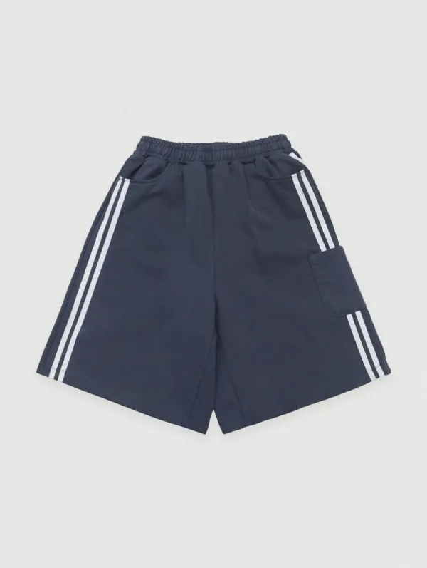 Washed bermuda pants  - vintage blue