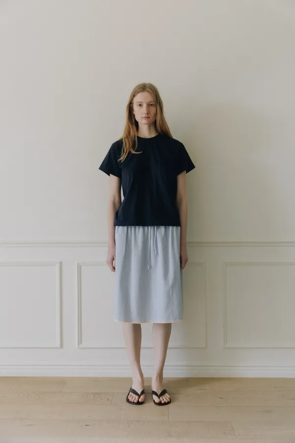 Scallop banded skirt (Stripe)