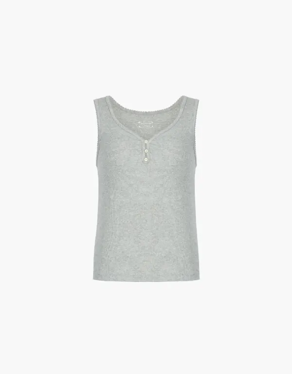 pincoat henley neck sleeveless - grey