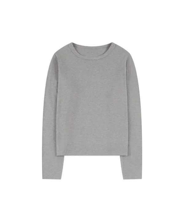 A3562 플루이드 롱 슬리브_Melange gray