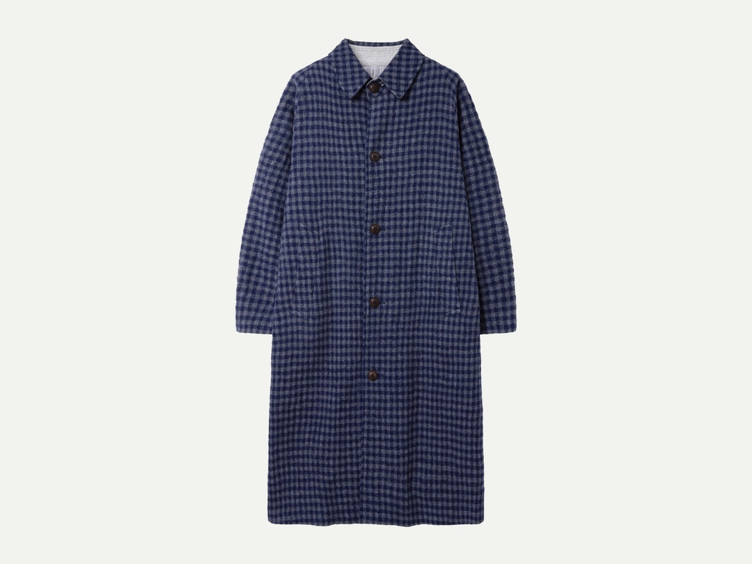 비아플레인 Via Norman check wool coat (Navy check) 상품 이미지 1