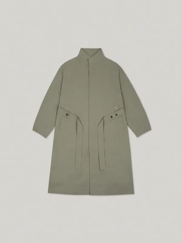 High Neck Trench Coat - Khaki Gray하이넥 트렌치 코트