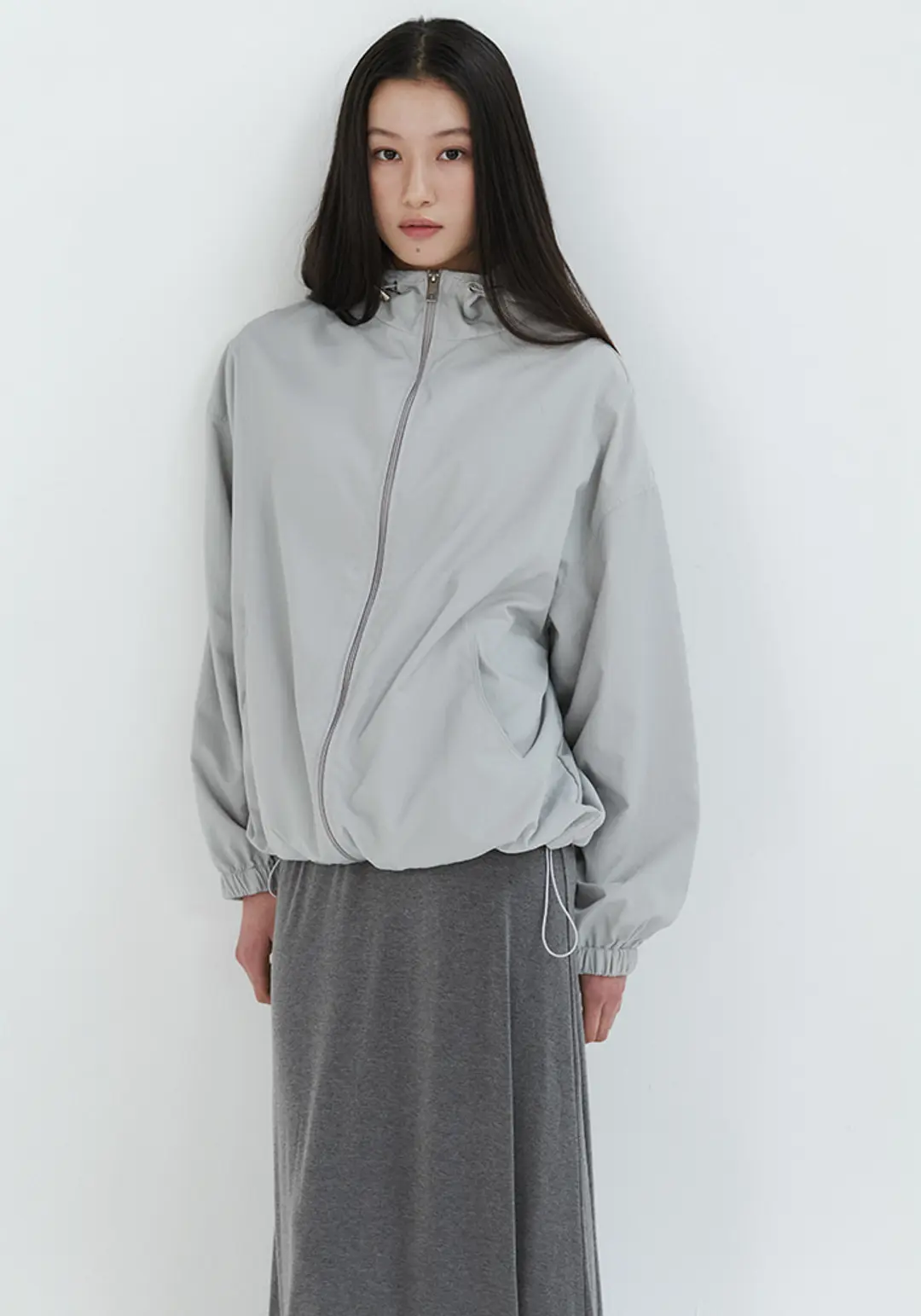 이브세이지 Logo Nylon Wind Jumper (Light grey) 상품 이미지 2