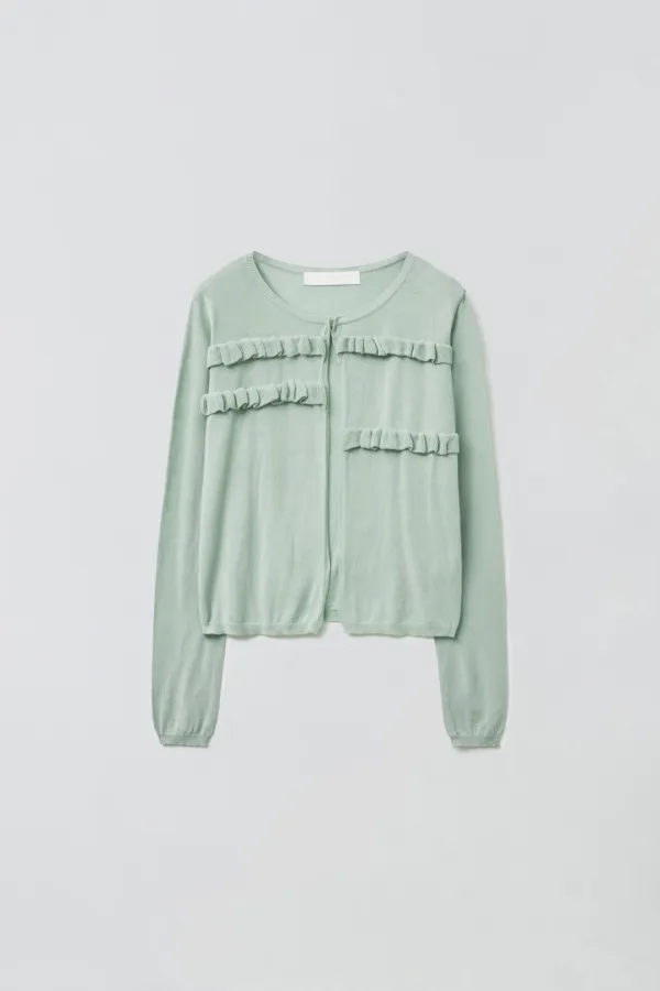 [1차 리오더] SHEER FRILL CARDIGAN_MINT