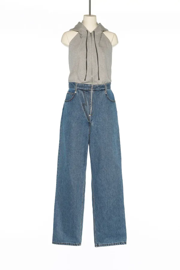 PS25 BLUE HALTER HOODIE JUMPSUIT