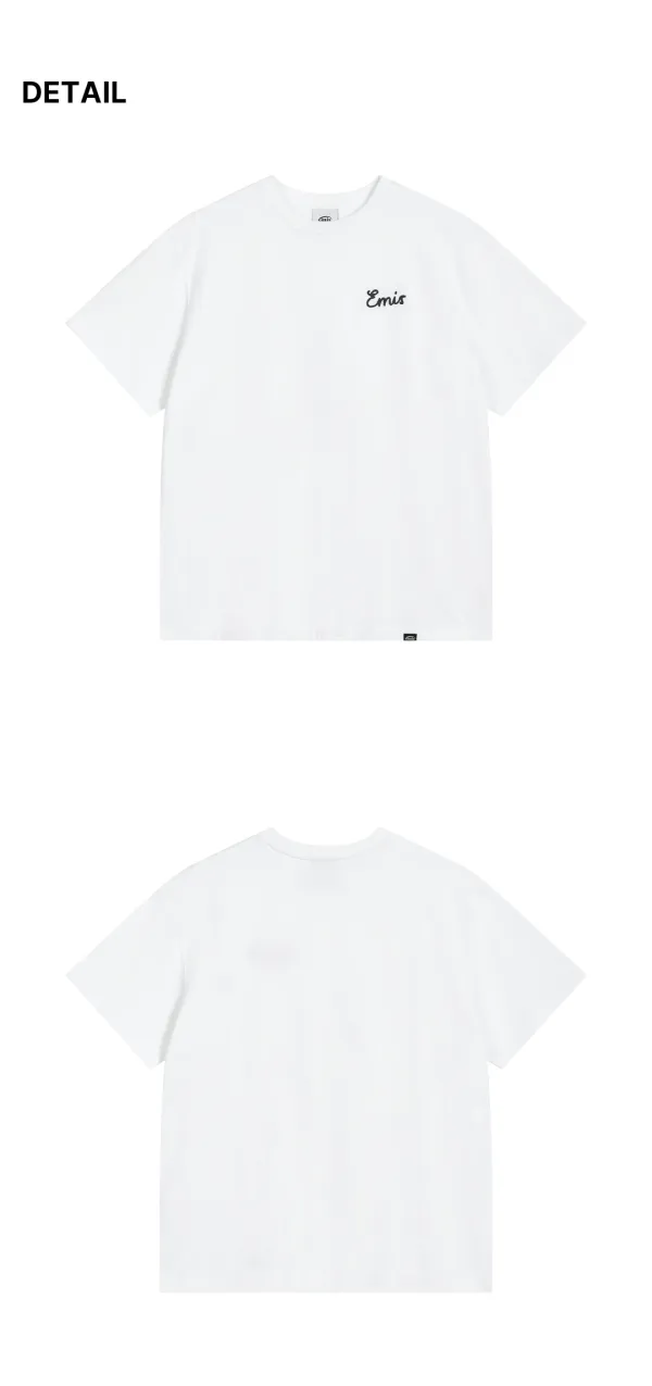 CHAIN STITCH LINE LOGO T-SHIRT-WHITE