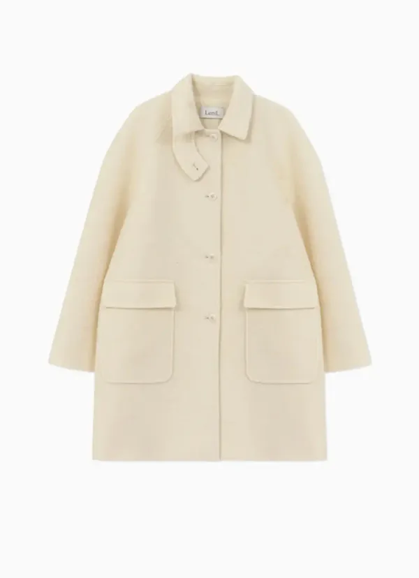 Alpaca Verde Boucle Half Coat (Ivory)