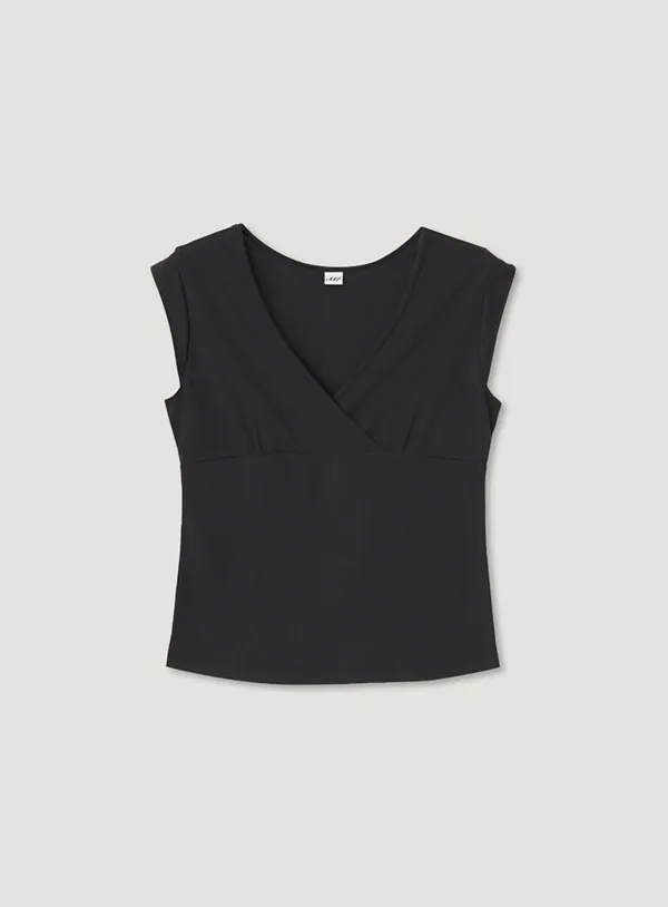 [ROUTINE] YORK WRAP TEE_CHARCOAL