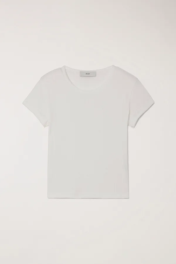 ESSENTIAL SLIM-FIT CROCHET TOP WHITE