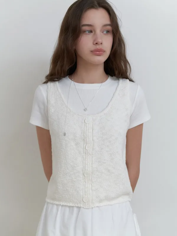 Jam knit sleeveless (ivory)