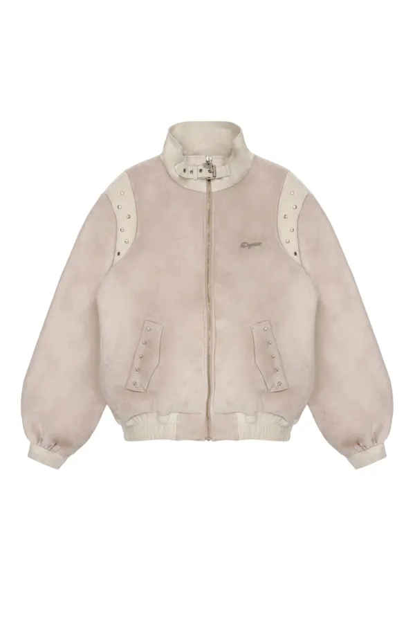SUEDE STUDDED JK (PINK)