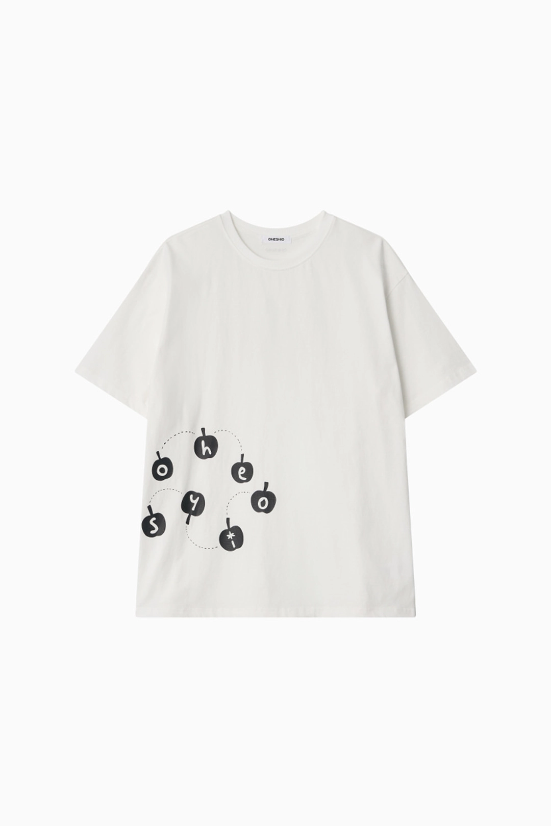 오헤시오 MINI APPLE LOGO OVERFIT T-SHIRT, WHITE 상품 이미지 1