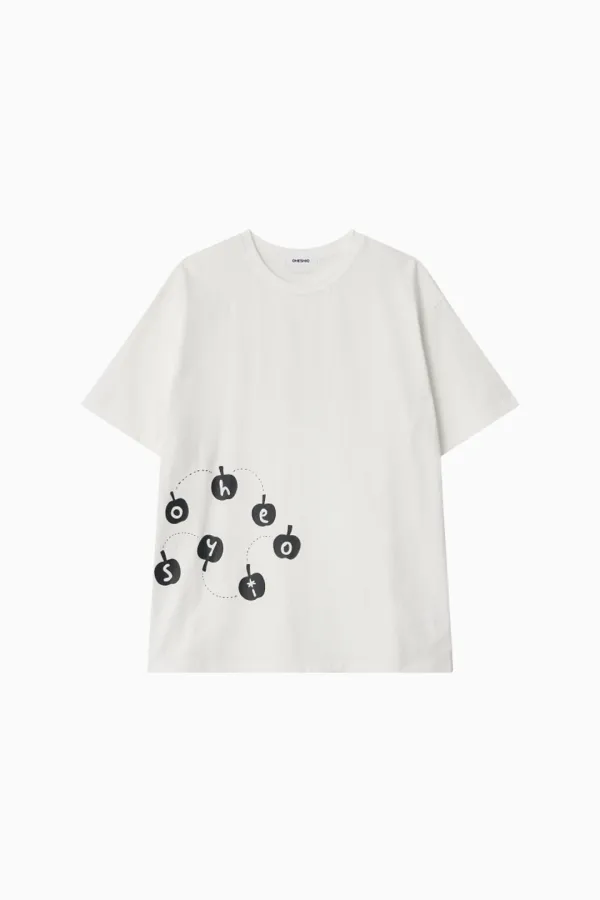 MINI APPLE LOGO OVERFIT T-SHIRT, WHITE