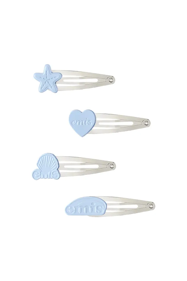 LOGO SNAP HAIR CLIP-PASTEL BLUE