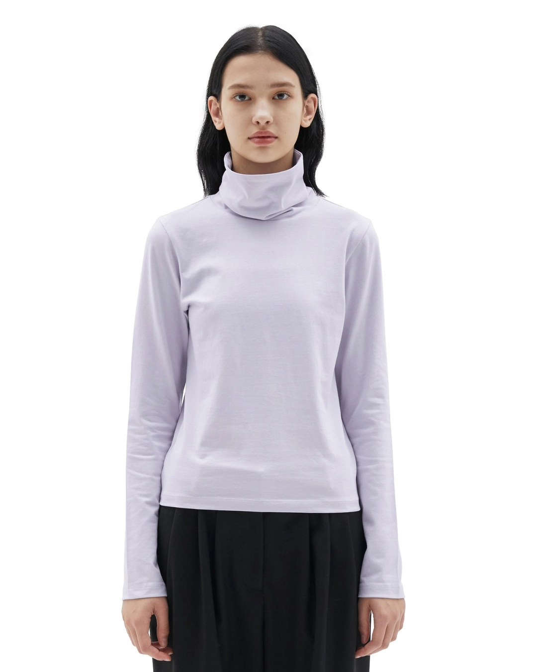 브라운야드 22FW W Highneck Long Sleeve, Lavender 상품 이미지 2