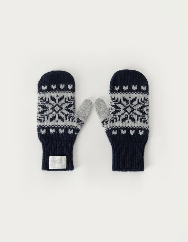 Snow Cashmere Gloves - Navy