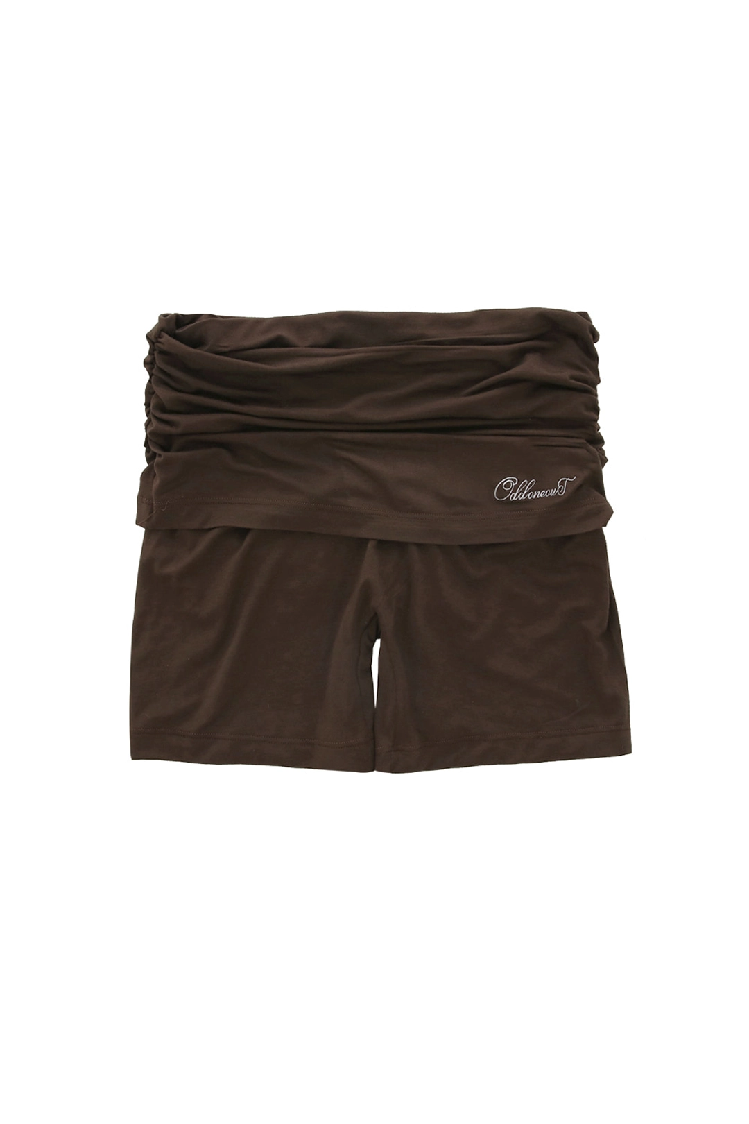 오드원아웃 MONO SHIRRING SHORT SKIRT PANTS BROWN 상품 이미지 1