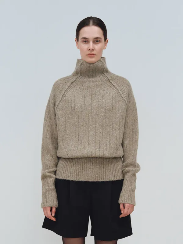 TFW KID MOHAIR TURTLENECK KNIT TOP_KHAKI