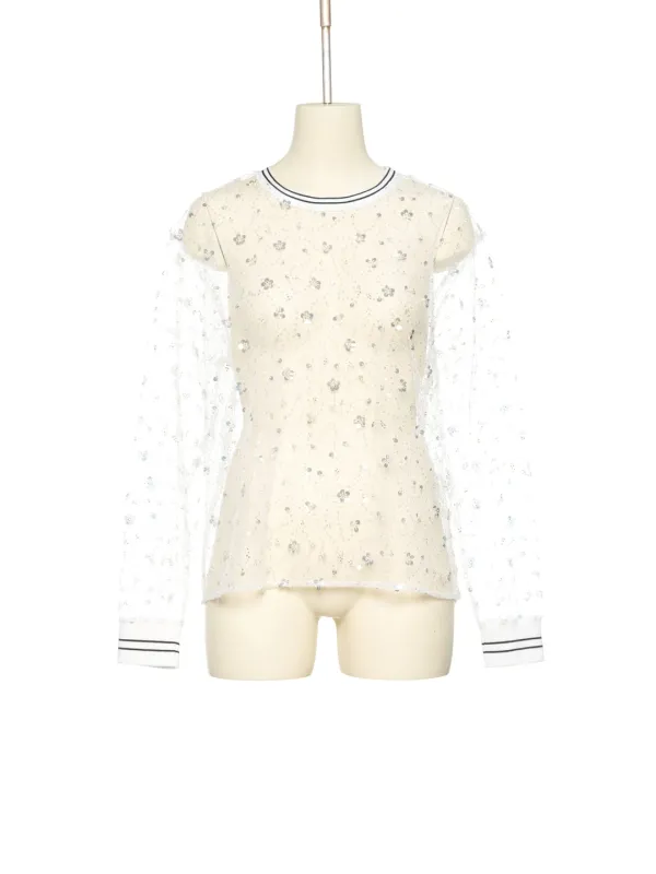 FW25 WHITE MESH SWEATSHIRT