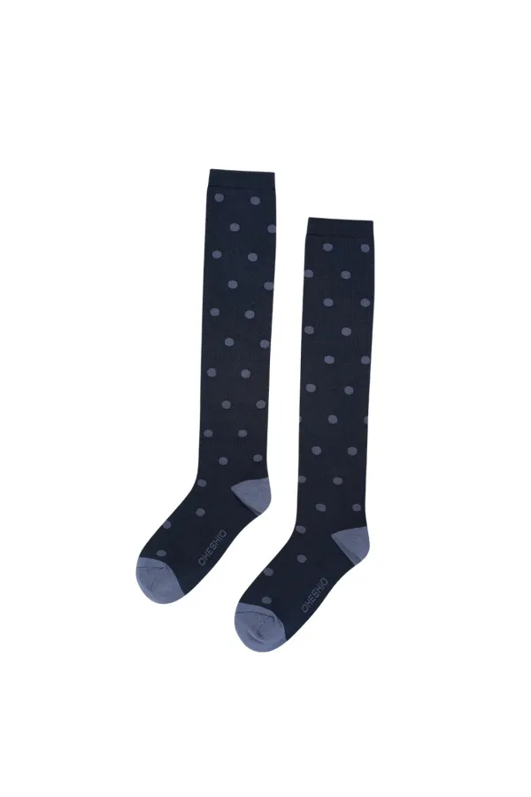DOT KNEE SOCKS, NAVY