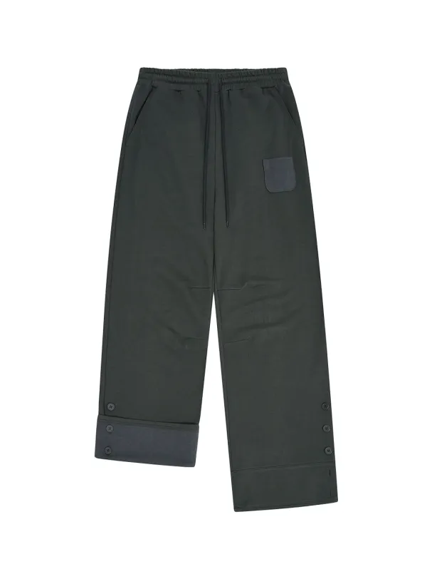 ROLL-UP BUTTON SWEATPANTS [CHARCOAL]