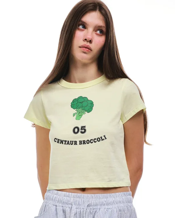 CENTAUR BROCCOLI CROP T-SHIRTS_YELLOW