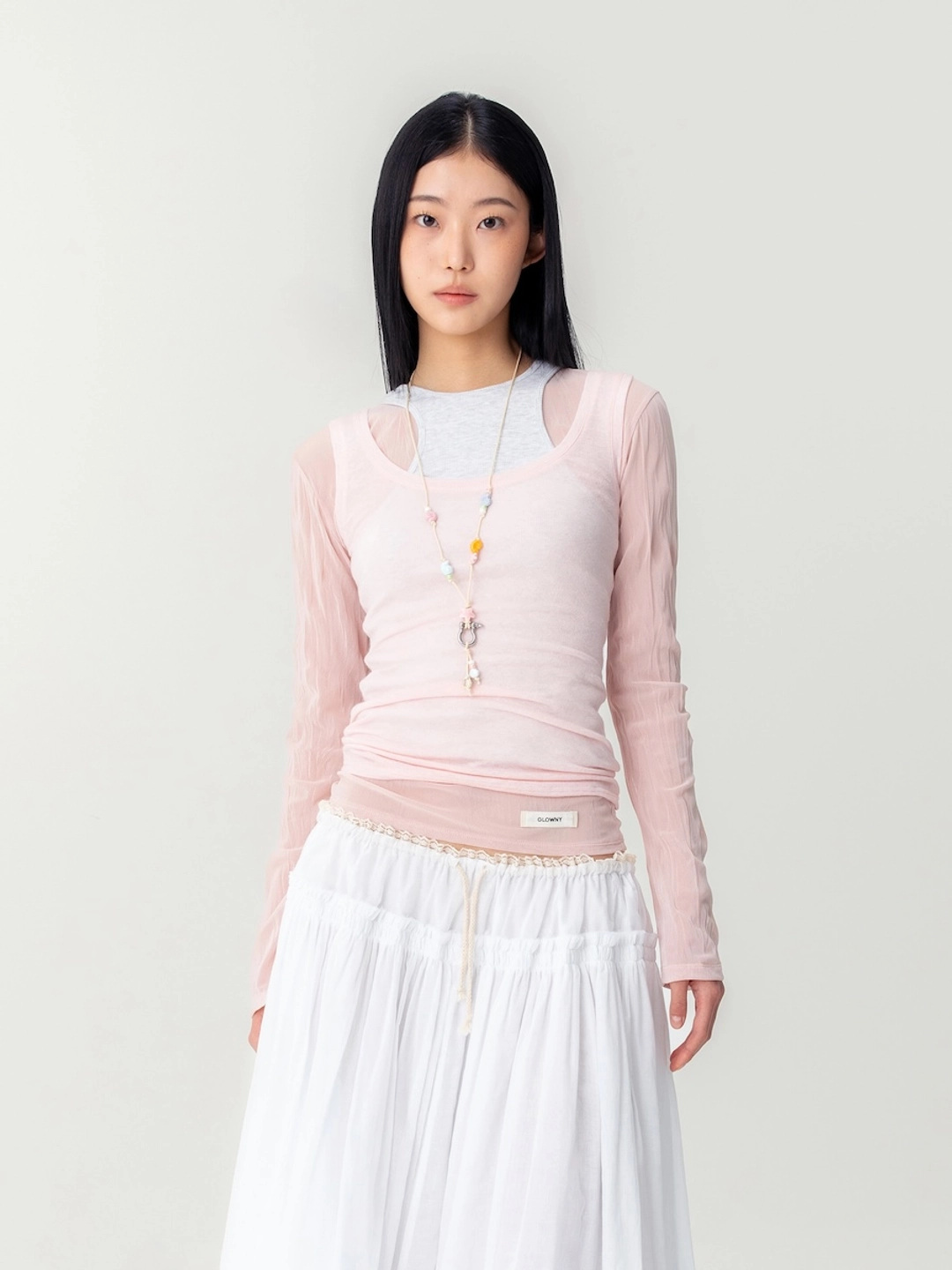 글로니 SOFT LAYERED SCOOP TOP (PINK) 상품 이미지 2