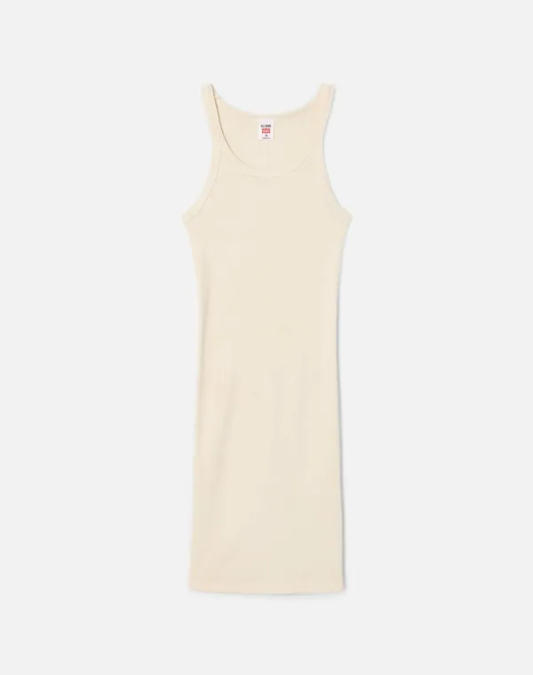 Ribbed Tank Mini Dress - Vintage White
