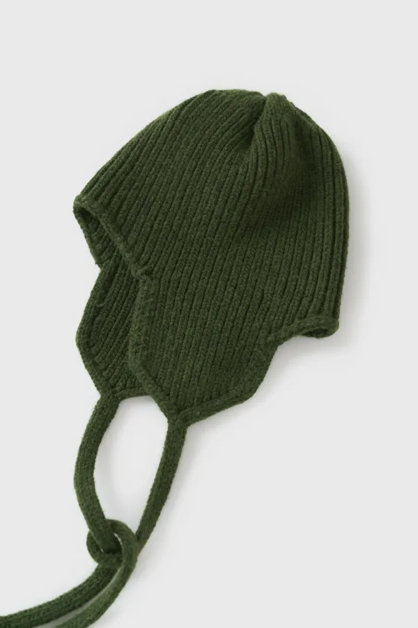 Wool Earmuff Beanie (Green)
