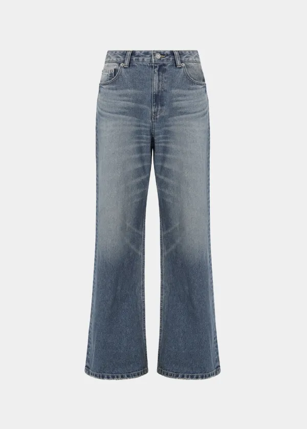 W WASHED STRAIGHT WIDE JEAN - INDIGO