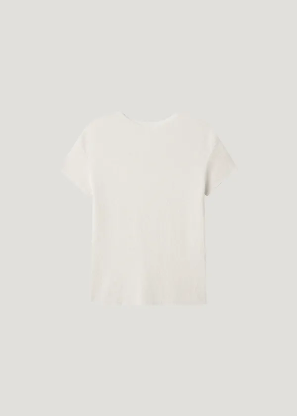 Fine Mock-Neck Short Sleeve Knit_Ivory