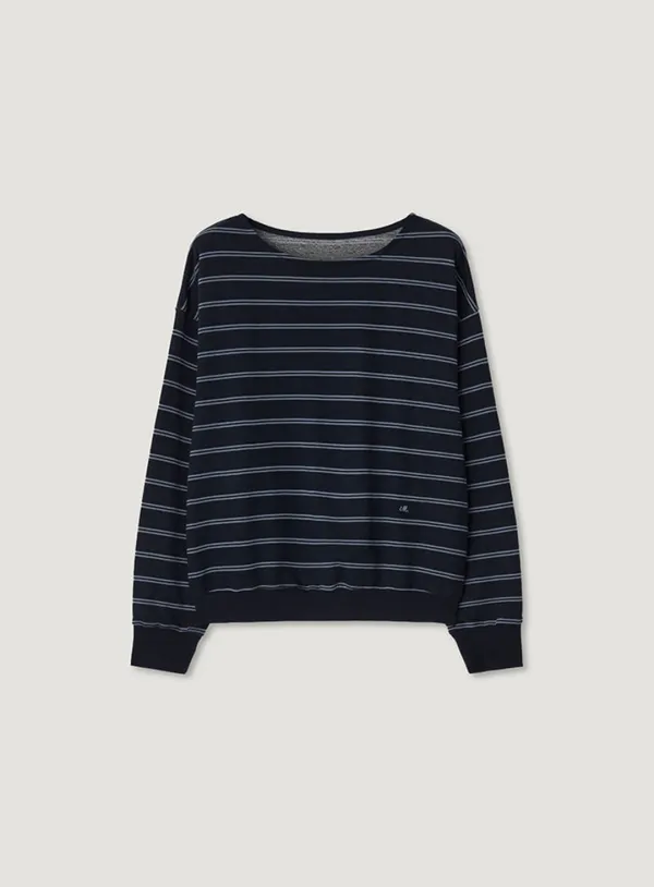 [ROUTINE] YEVA SWEATSHIRT_NAVY STRIPE