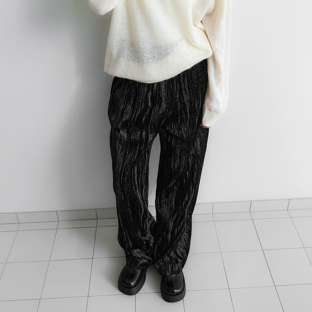 아뜰리에 나인 (PT-5727)VELVET CREASE BANDING PANTS 상품 이미지 1