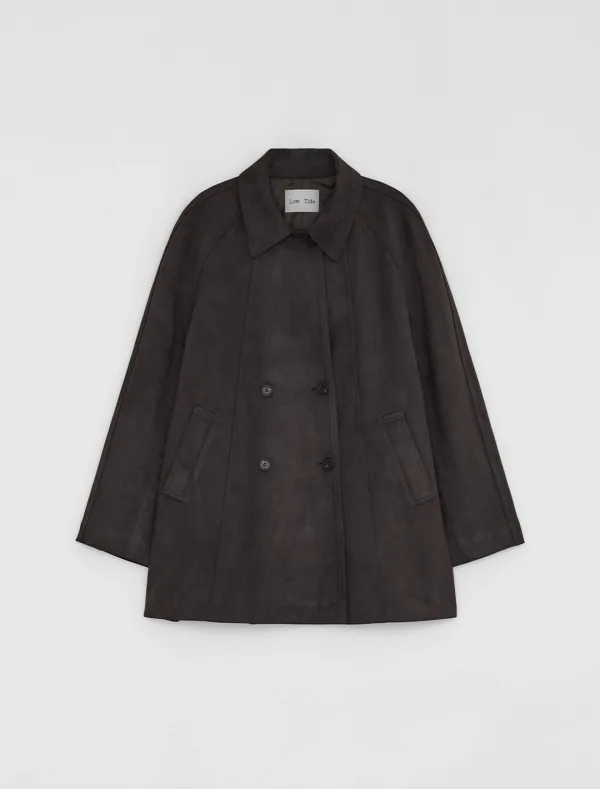 SUEDE HALF COAT [BROWN]