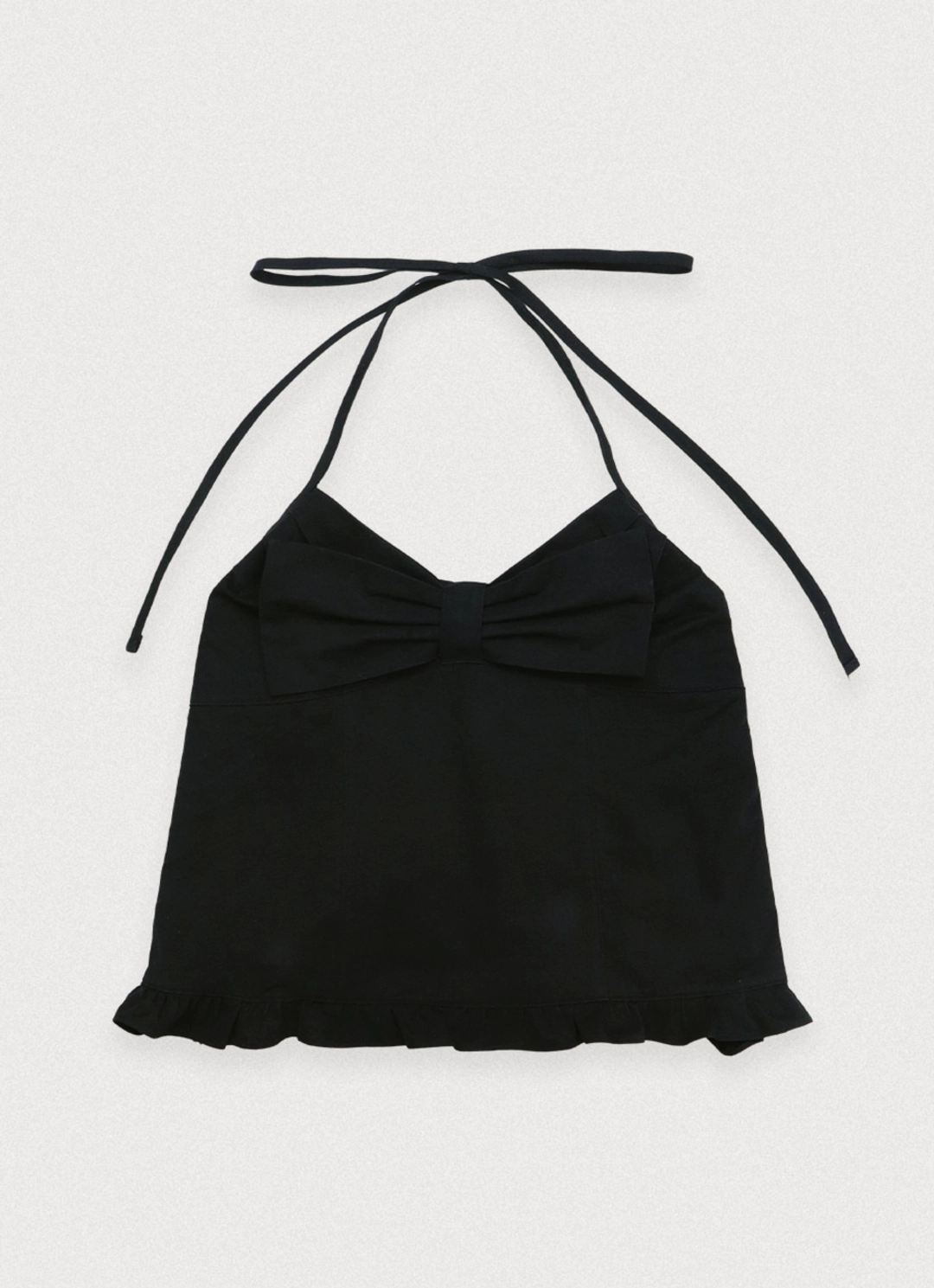 포에토 Ribboned once top blouse - black 상품 이미지 1