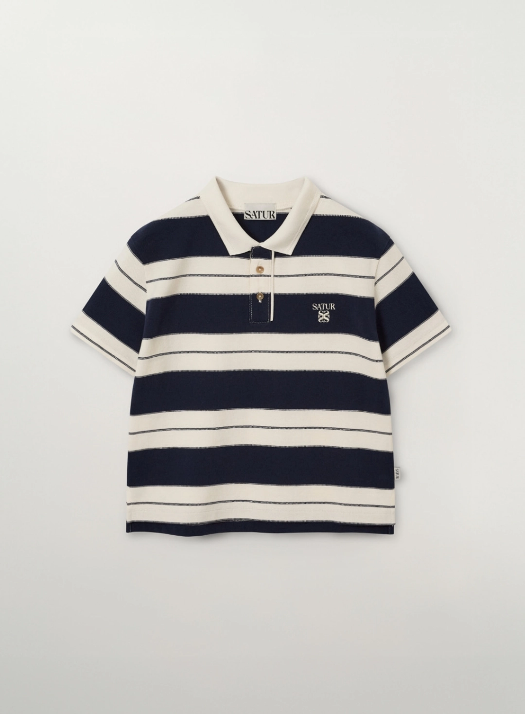 세터 (W) Apero Stripe Pique T-Shirt - Navy 상품 이미지 1