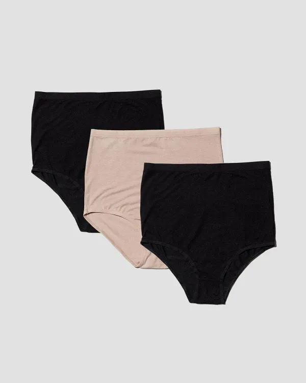 Pack - 3 Highwaist Bell Pants (Black / haptic)